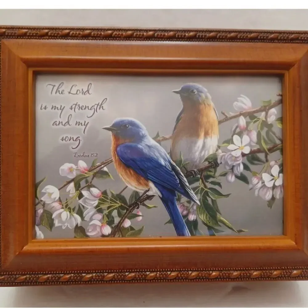 SANKYO SONG BIRDS Jewelry/Trinket Music “THE LORD IS MY STRENGTH*. Amazing Grace